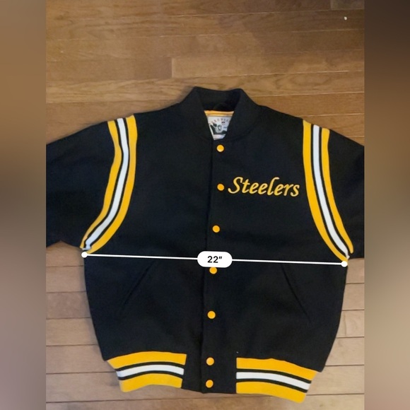 Rare Mitchell & Ness Pittsburgh Steelers NFL Varsity Jacket M Wool throwback - Picture 5 of 6